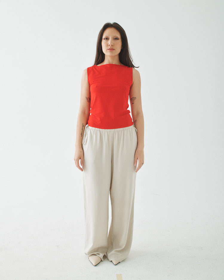 09 Side Tie Pant - Oatmeal