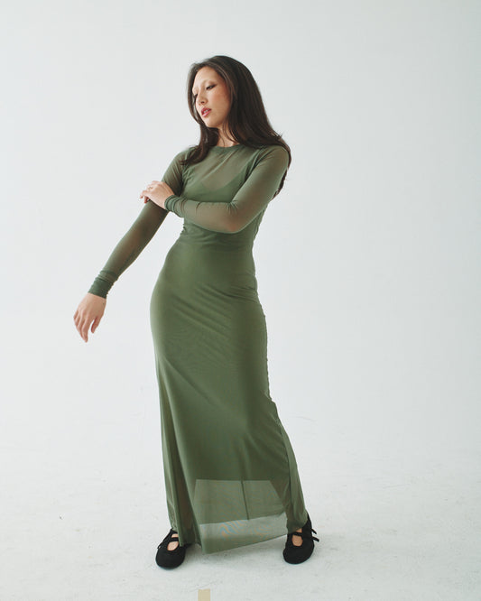 09 Mesh Dress - Olive