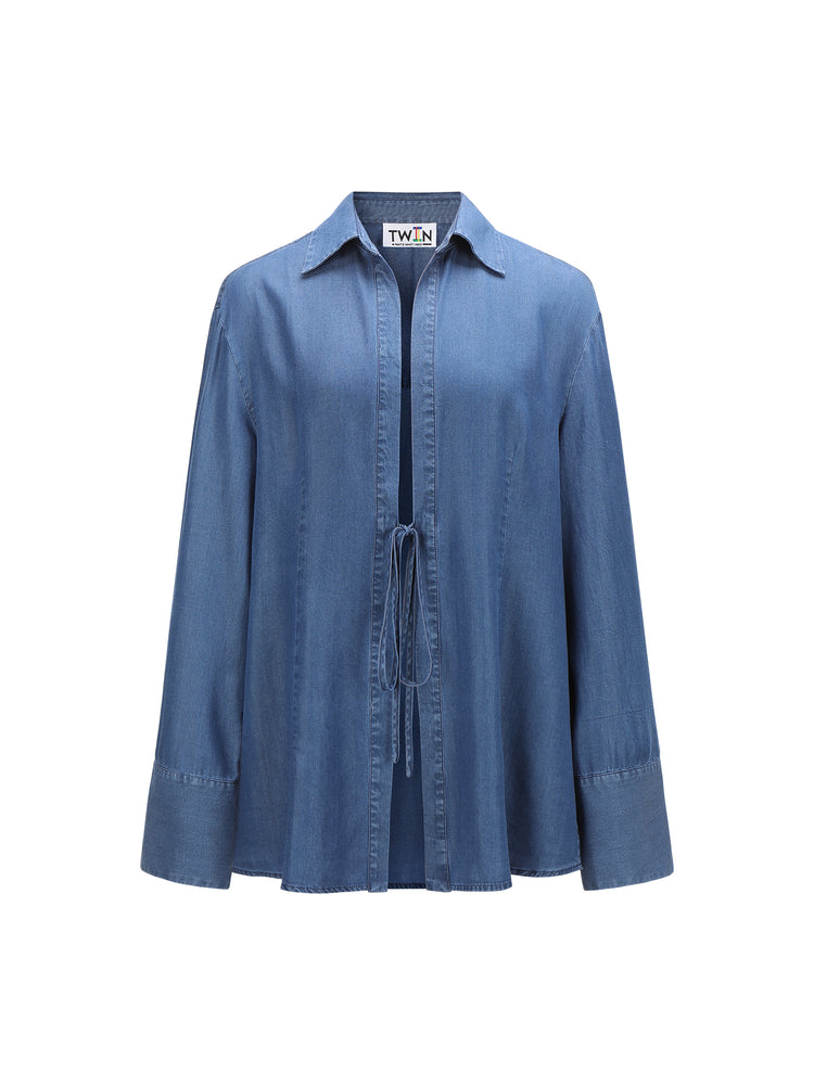 09 Tie Overshirt - Denim
