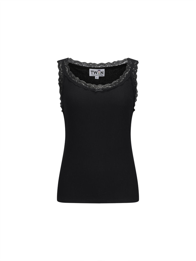 09 Lace Tank - Black