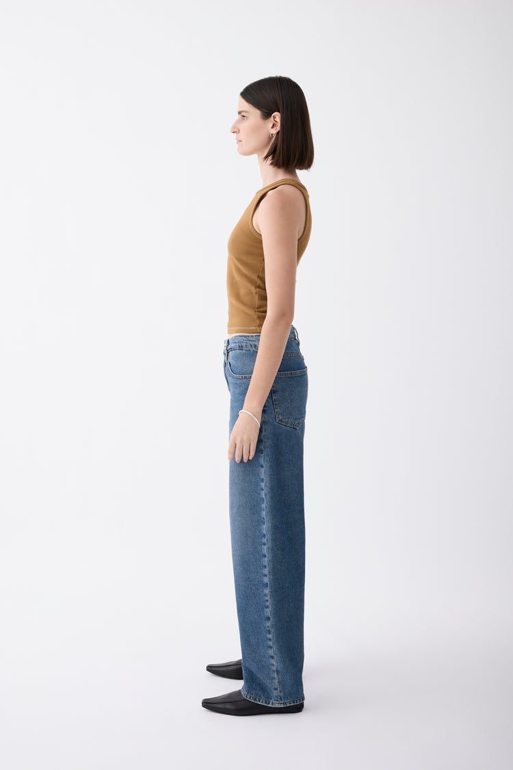 Avril Mid Slouchy Jean - Mid Blue