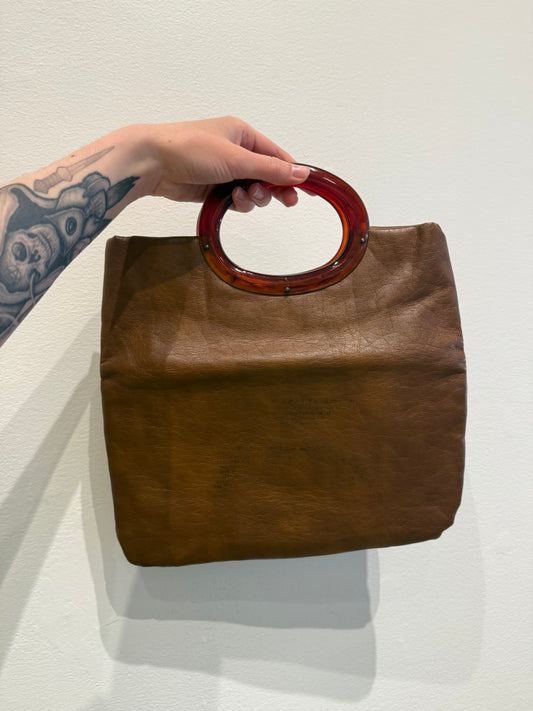 Vintage Brown Leather Clutch