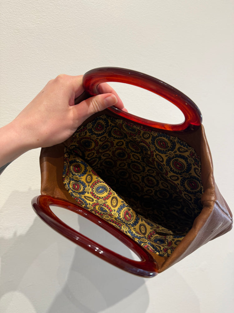 Vintage Brown Leather Clutch