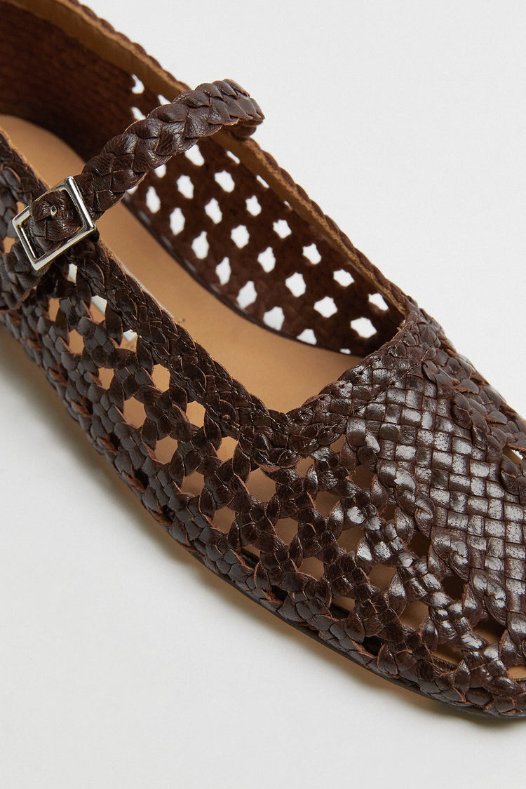 Yeida Chocolate Brown Ballerinas