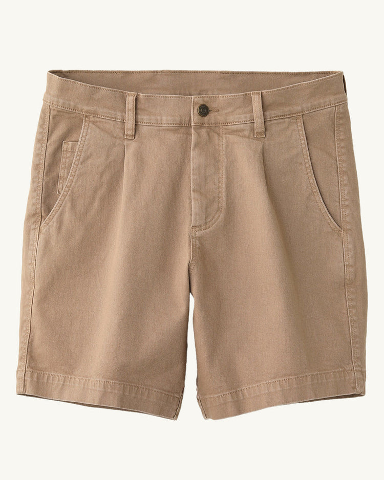 Heavy Twill Pleated Short - Khaki