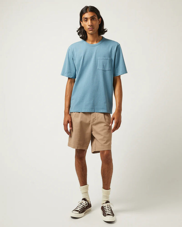 Heavy Twill Pleated Short - Khaki