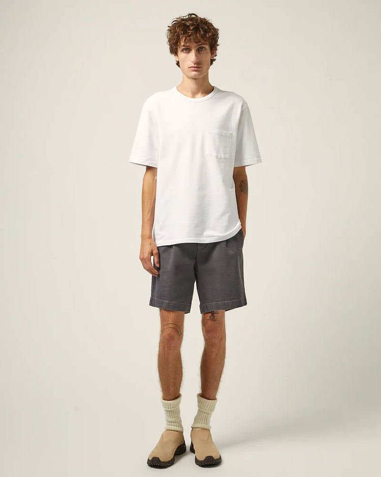 Heavy Twill Pleated Short - Grey