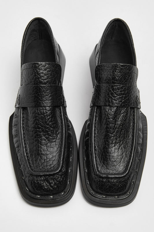 Airi Black Grain Loafers