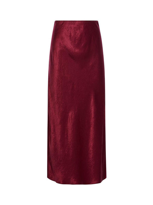 02 Satin Slip Skirt - Burgundy