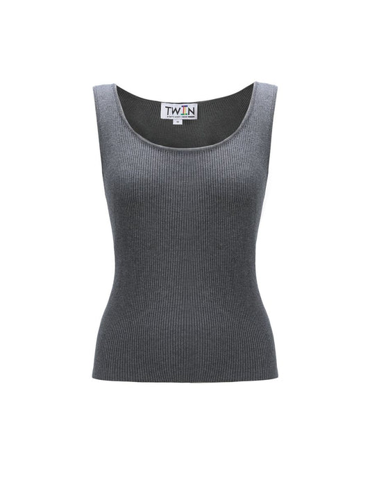 08 Ribbed Tank - Dark Grey