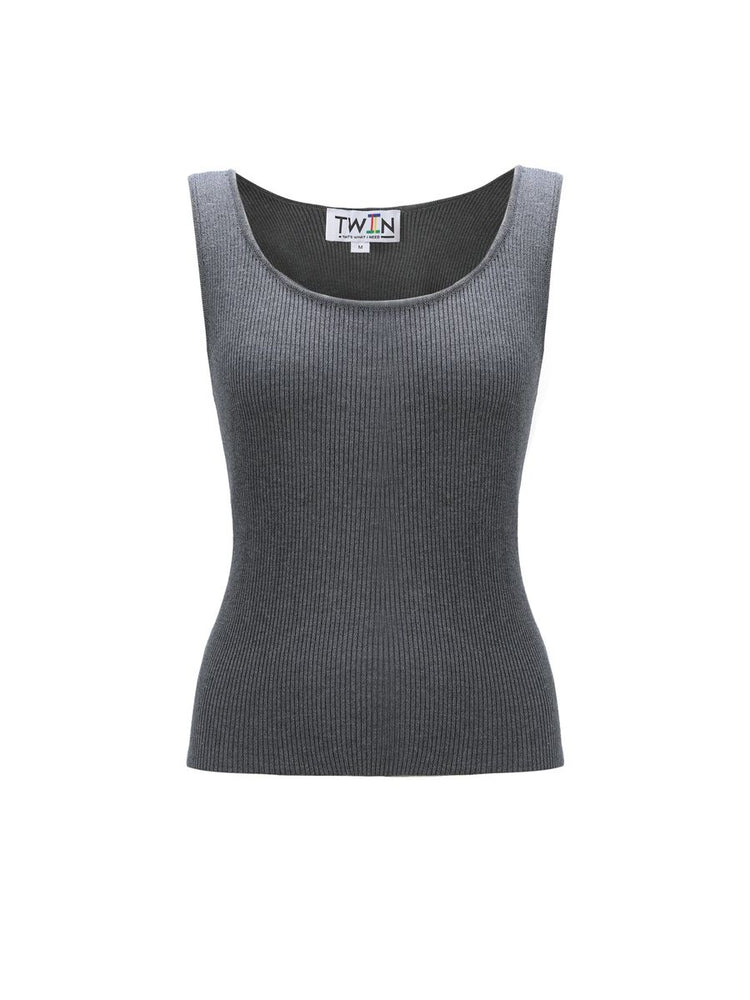 08 Ribbed Tank - Dark Grey