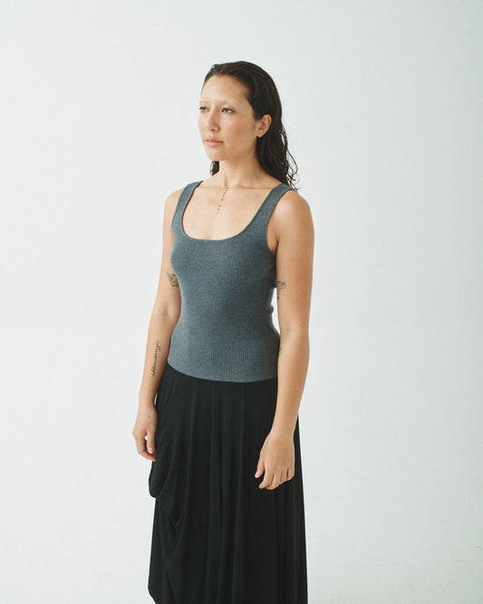 08 Ribbed Tank - Dark Grey