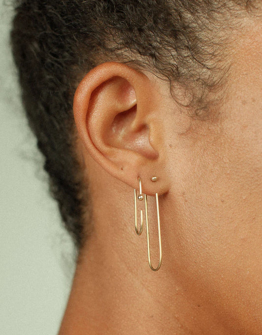 Bend II Earrings - 14k Yellow Gold