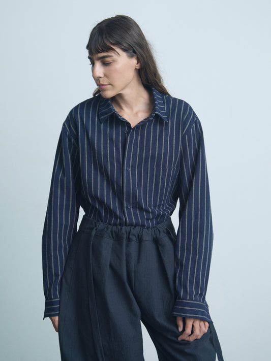 Office Shirt - Navy Stripe