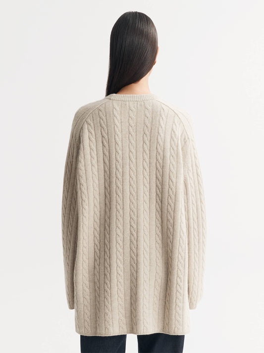 Cable Knit Crew - Sand