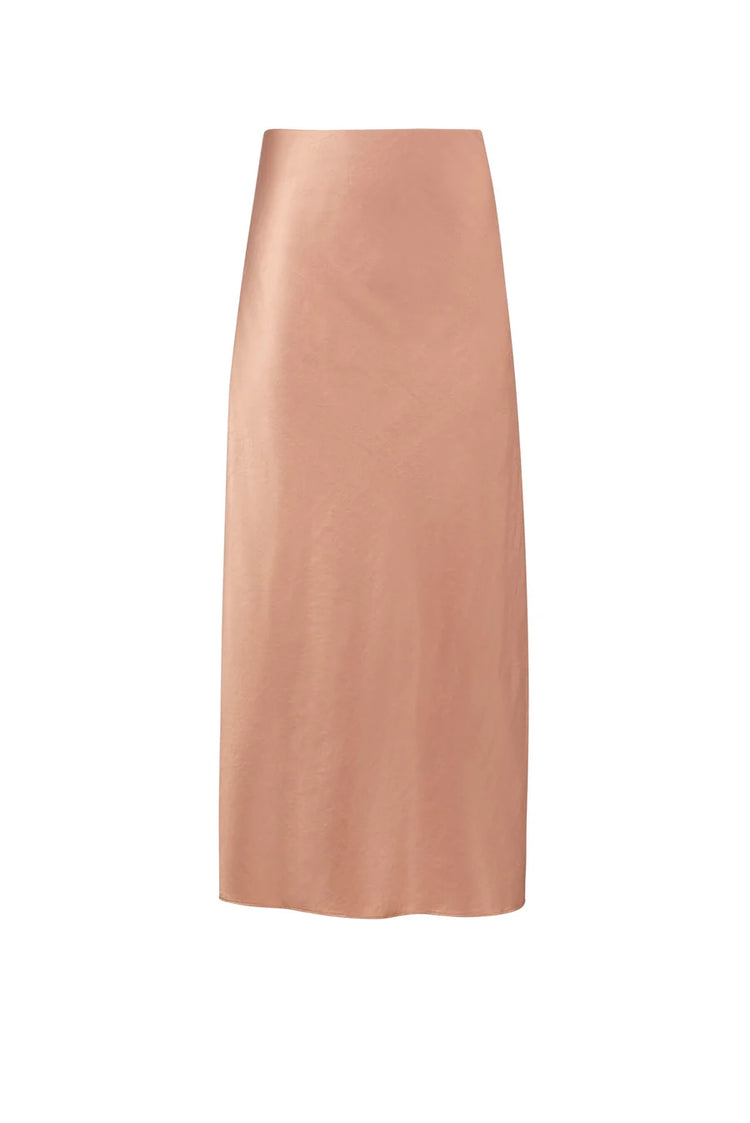 02 Satin Slip Skirt - Tan