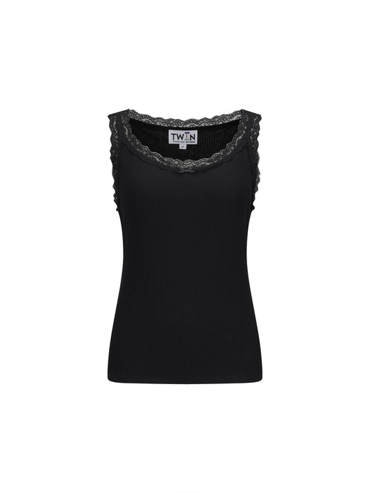 09 Lace Tank - Black