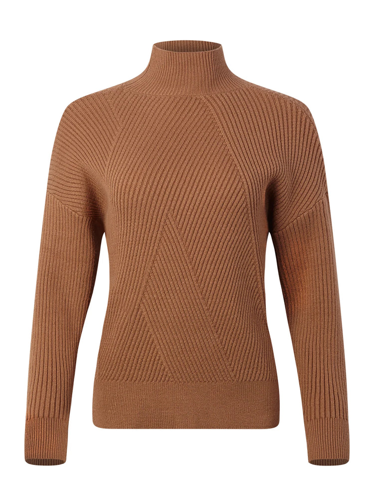 02 Ribbed Turtleneck - Camel