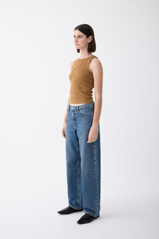 Avril Mid Slouchy Jean - Mid Blue