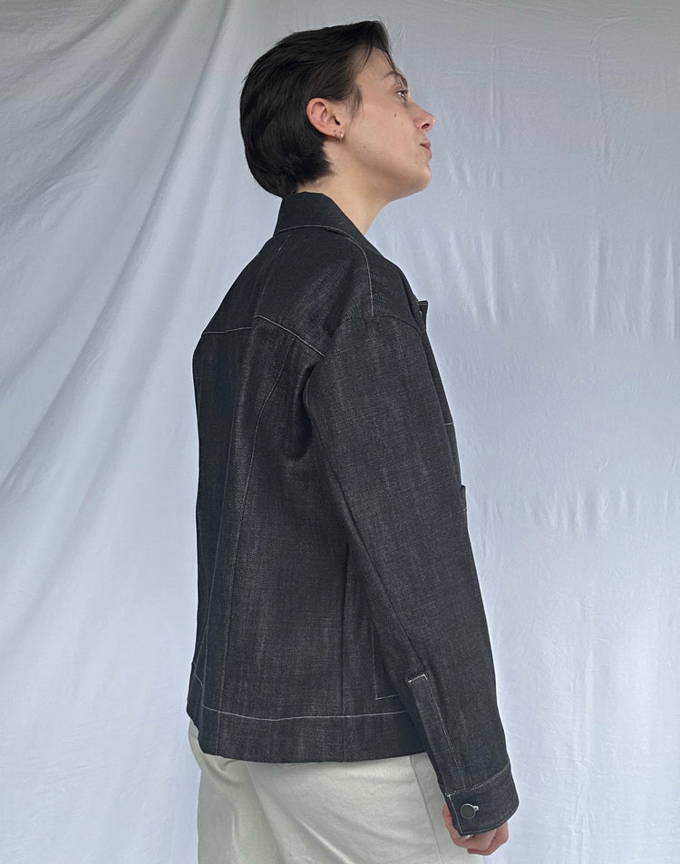 Black Denim Café Jacket