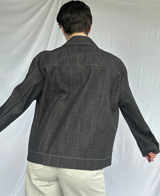 Black Denim Café Jacket