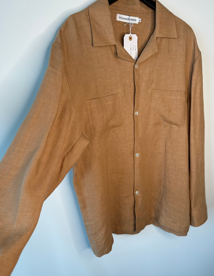 Camel Linen Café Shirt