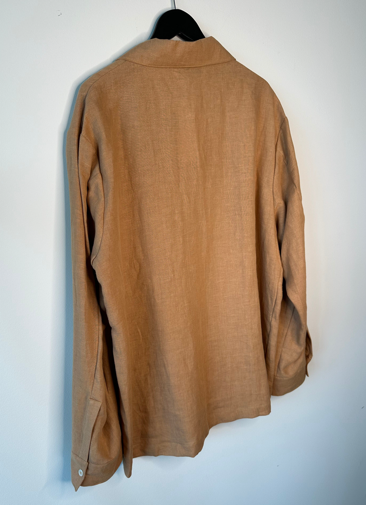 Camel Linen Café Shirt