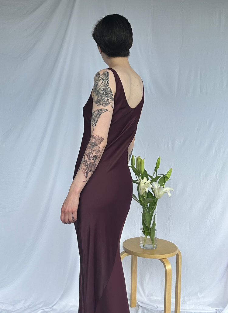 05 Eggplant Waterfall Dress