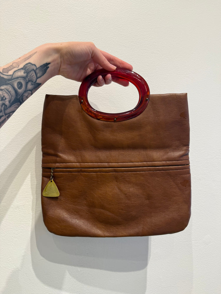 Vintage Brown Leather Clutch