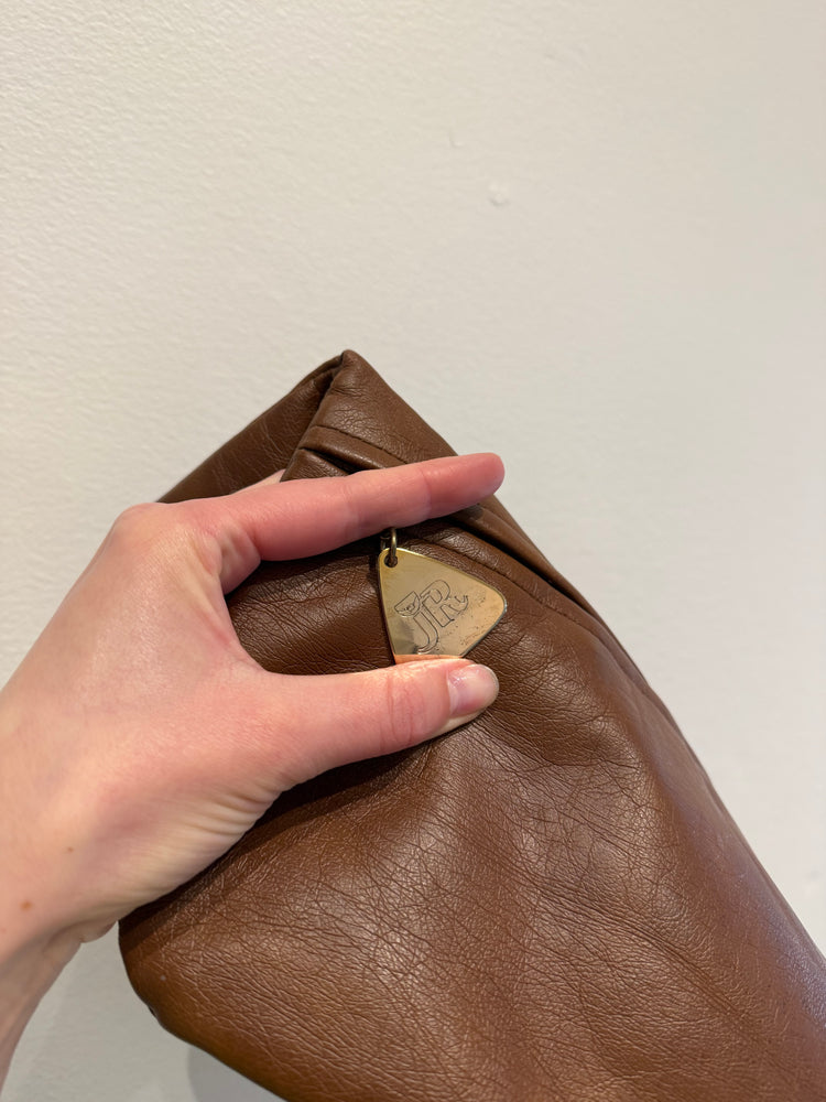Vintage Brown Leather Clutch