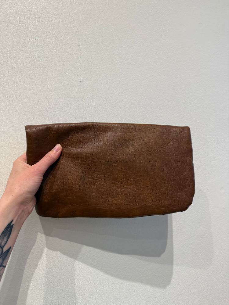 Vintage Brown Leather Clutch