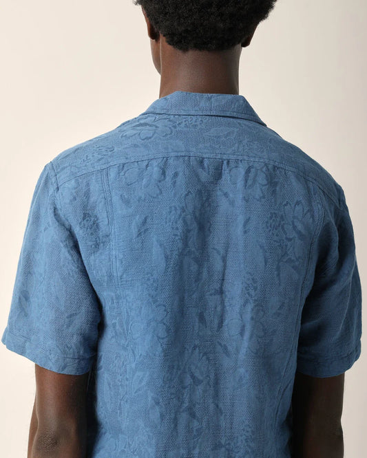 Blue Floral Jacquard Shirt