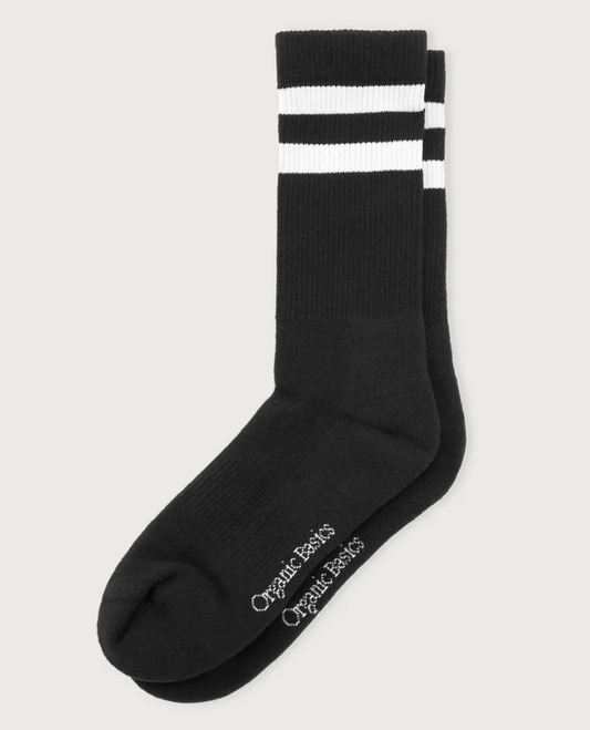 Core Stripe Crew Socks 2-Pack - Black/White