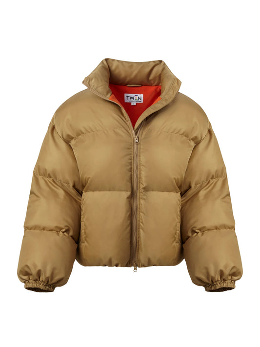 02 Puffer Coat - Tan/Orange