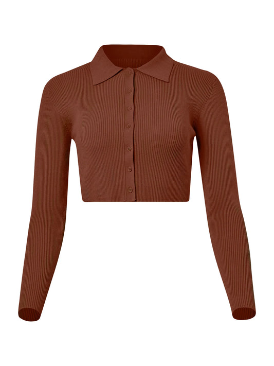 02 Cropped Cardi - Chocolate