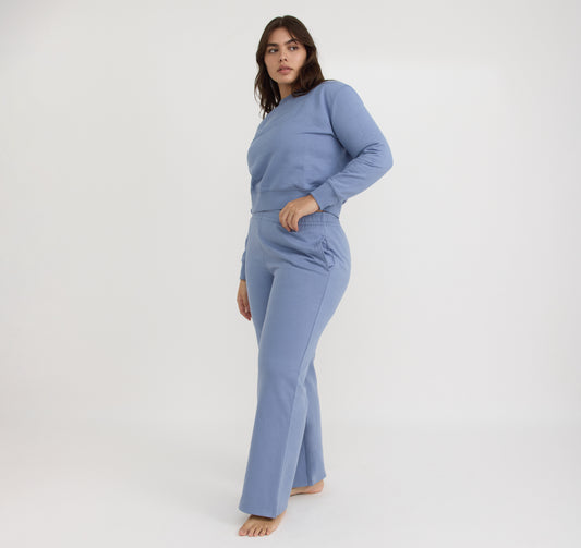 Straight Leg Sweats - Misty Blue